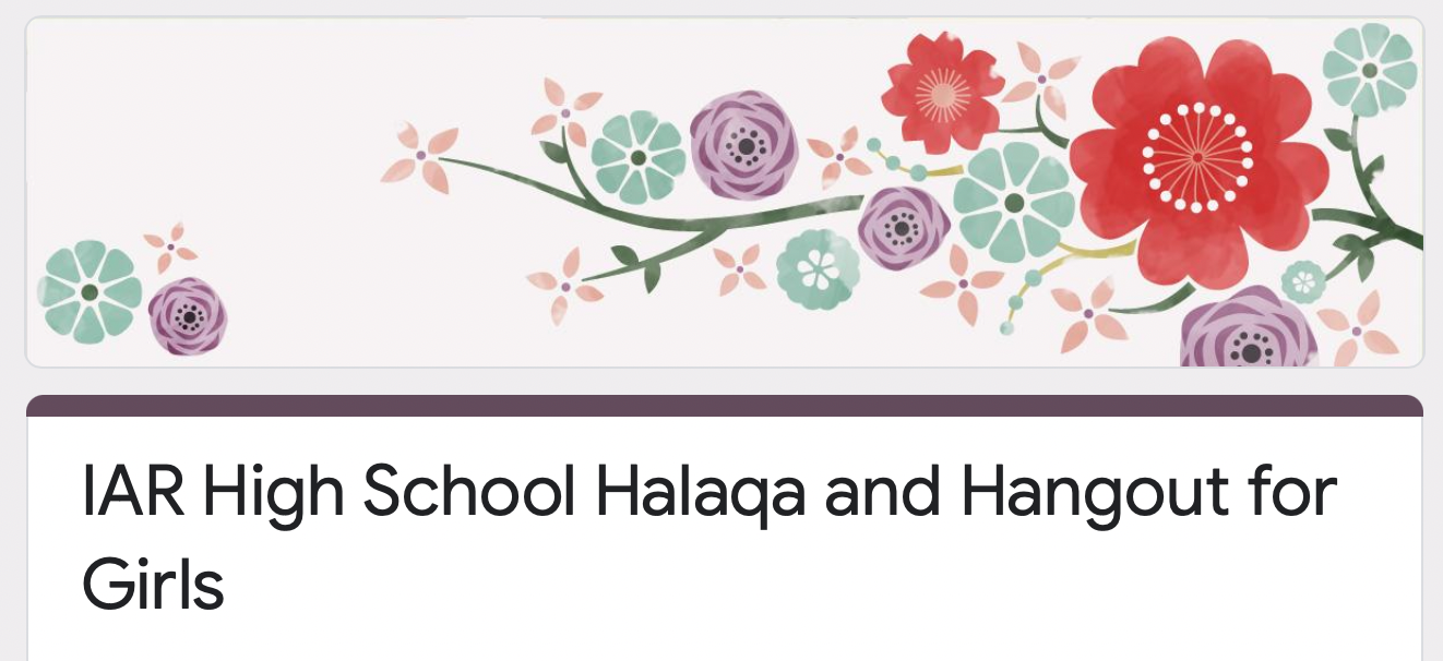 High School Girls’ Halaqa and Hangout